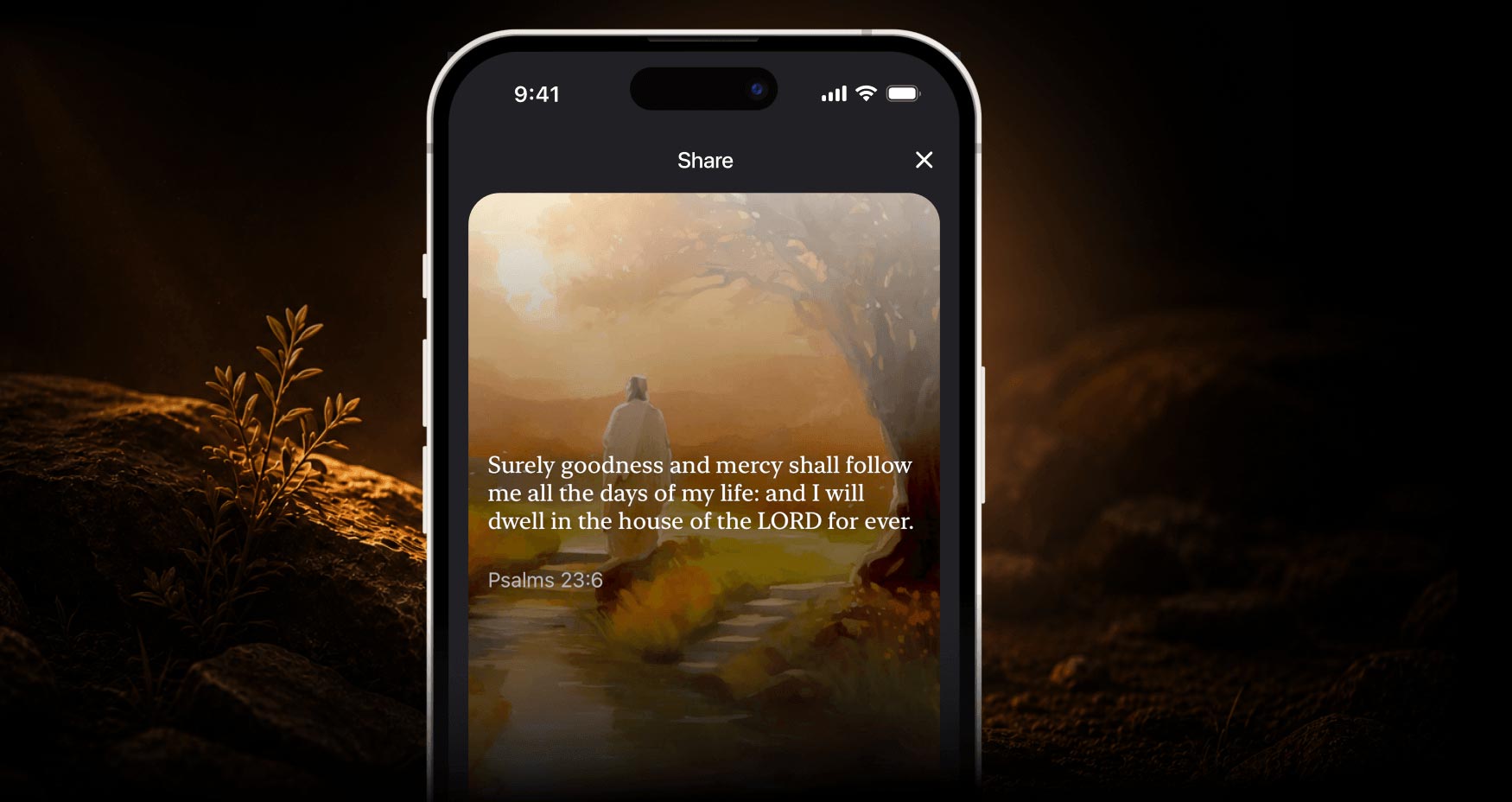 Share Bible verses and video stories with others