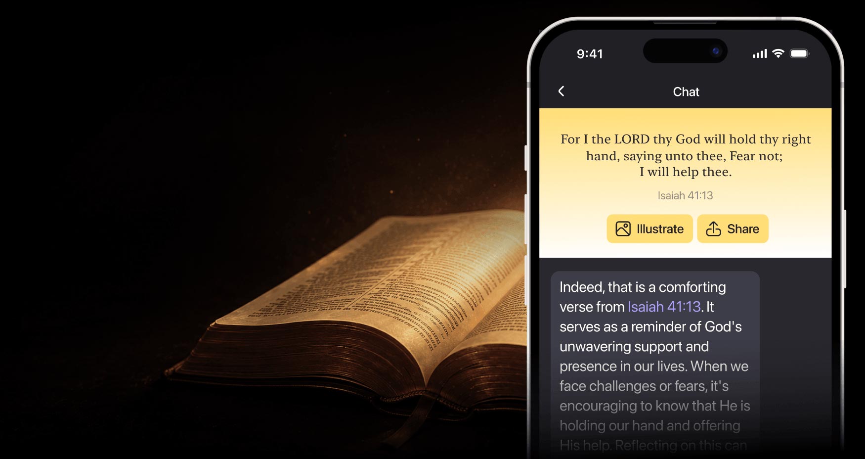 Verse explanations on the Faithe app